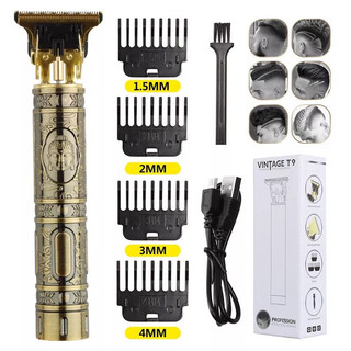 Tông Đơ Cắt Tóc, Chấn Viền Vintage-t9 Nhỏ Gọn, Sạc Điện, Pin Cực Bền,cao Cấp (PD7399) ssr