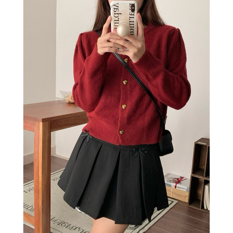 KAYY. Áo khoác len khuy trái tim - 8802