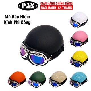 Mũ Bảo Hiểm Nửa Đầu Kính Phi Công, Nón Bảo Hiểm Phượt 1/2 Đầu Kiểu Dáng Thời Trang Cho Nam và Nữ