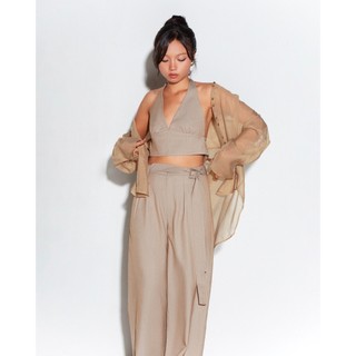 Áo Sơ Mi Organza BYE BOUTIQUE Freesize Màu Kem - Organza Shirt