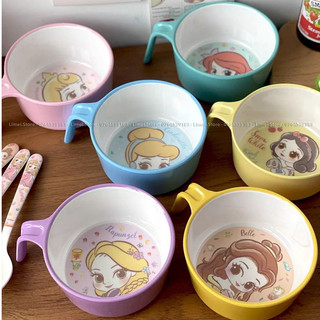 Chén ăn dặm melamine quai cầm tay Disney Frozen Sulley Mike Mickey Minnie Ariel Daisy Donald Stitch cho bé