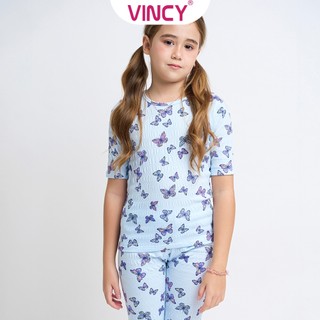 Bộ đồ thun lửng bé gái vincy ktl012w32