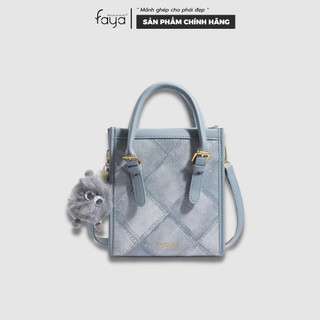 Faya - Túi quai xách T2100 da vân họa tiết jean độc đáo
