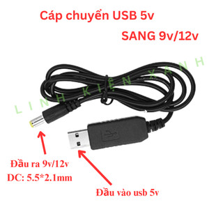Cáp chuyển đổi điện áp 5v sang 9V hoặc 12V
