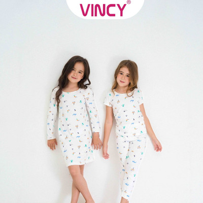 Bộ Đồ Đầm Thun Cho Bé Vincy KDT010W31