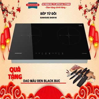 Bếp điện từ đôi Sunhouse SHB8100 + tặng dao làm bếp màu đen