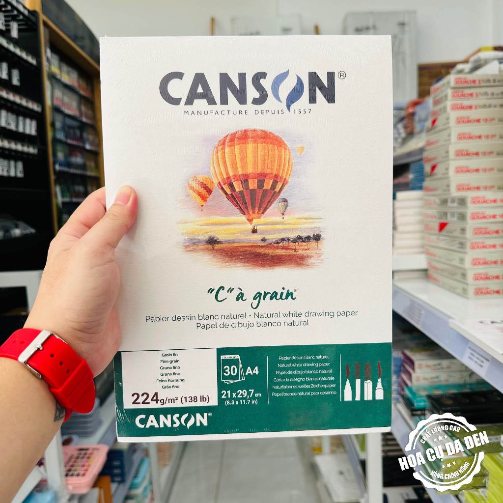 [DA ĐEN] Sổ Vẽ Canson® Cgrain 125 |180 | 224gsm Pháp 30 Tờ