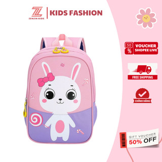 Balo mầm non thỏ hồng cho bé gái dễ thương từ 1-5 tuổi Zenzin Kids, cặp đi học mẫu giáo cho bé gái đựng vừa sách vở