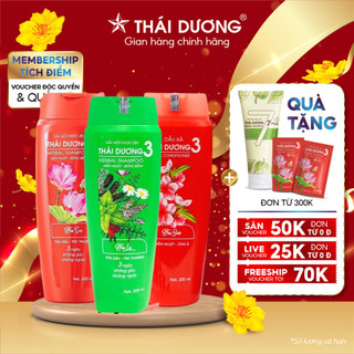 Dầu gội dược liệu Thái Dương 3 200ml sạch gàu, an toàn cho da đầu, thơm mát dịu nhẹ