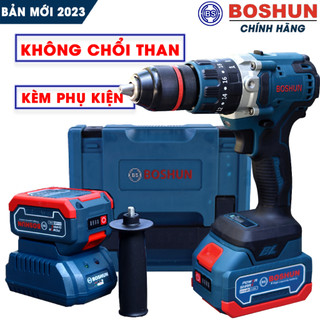 Máy Khoan Pin Boshun BS-ID1390BL Không chổi than-Có búa-Khoan 3 chức năng 13mm-Khoan Pin Lõi Đồng