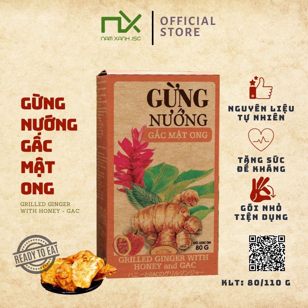 Nam Xanh Gừng Nướng Gấc Mật Ong Ginger Gac Honey 80g(110g)