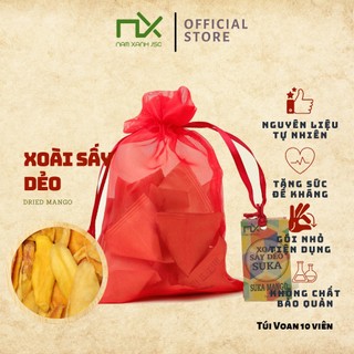 Nam Xanh Mứt Xoài Sấy Dẻo Chua Ngọt Dried Mango Loại 1 Túi 10 Miếng