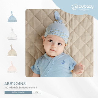 Mũ tròn tai gấu / mũ nút thắt bambus sợi tre chính hãng cho bé sơ sinh đến 6 tháng tuổi