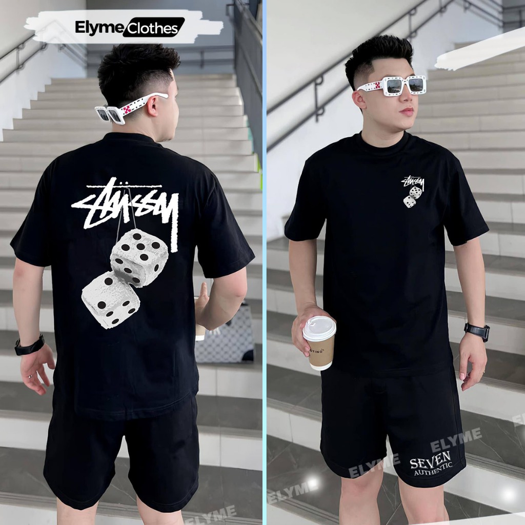 Áo Thun Stussy Xúc Xắc AME OFFICIAL Unisex Form Rộng Chất Liệu 100% Cotton Thoáng Mát Thấm Hút Định 