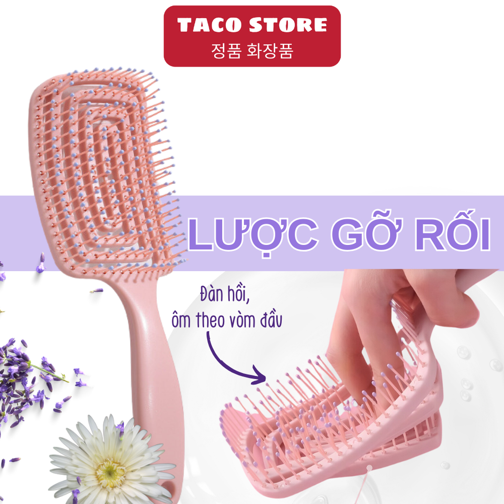 Lược Gỡ Rối Bọc Cao Su Mềm Giúp Massage Da đầu