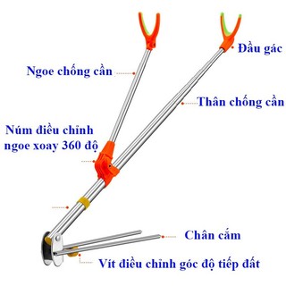 Chống cần câu đài chống cần câu đơn 2m1 inox cao cấp