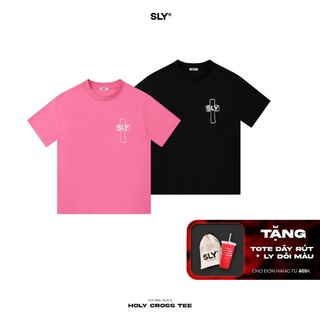 Áo thun washed cổ tròn SLY Holy Cross Đen | Hồng