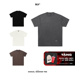 Áo thun wash cổ tròn SLY Casual 4 màu
