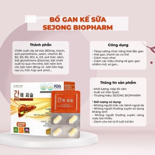 Bổ gan kế sữa SEJONG BIOPHARM 60 viên, tăng cường chức năng gan