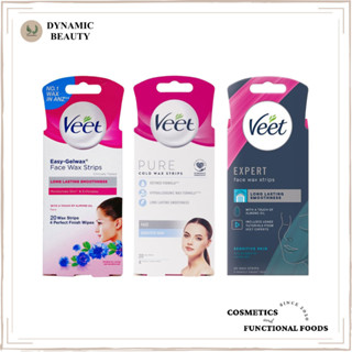 [Che tên] Wax Veet miếng dán tẩy lông mặt và ria mép veet pure cold wax strips face sensitive skin/ expert 20 miếng