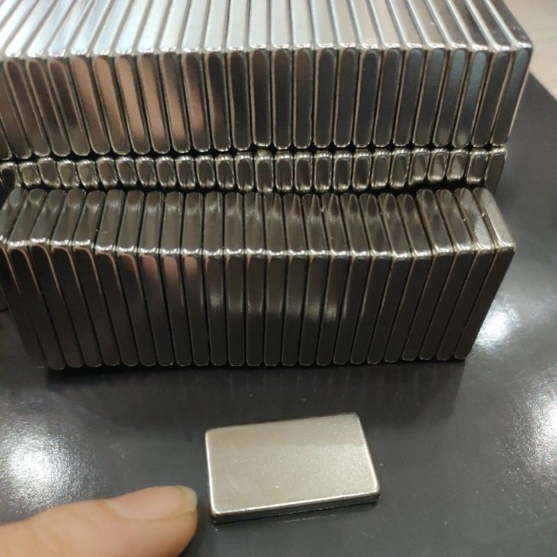 2 viên Nam châm 25x15x3mm đất hiếm trắng N42 siêu mạnh