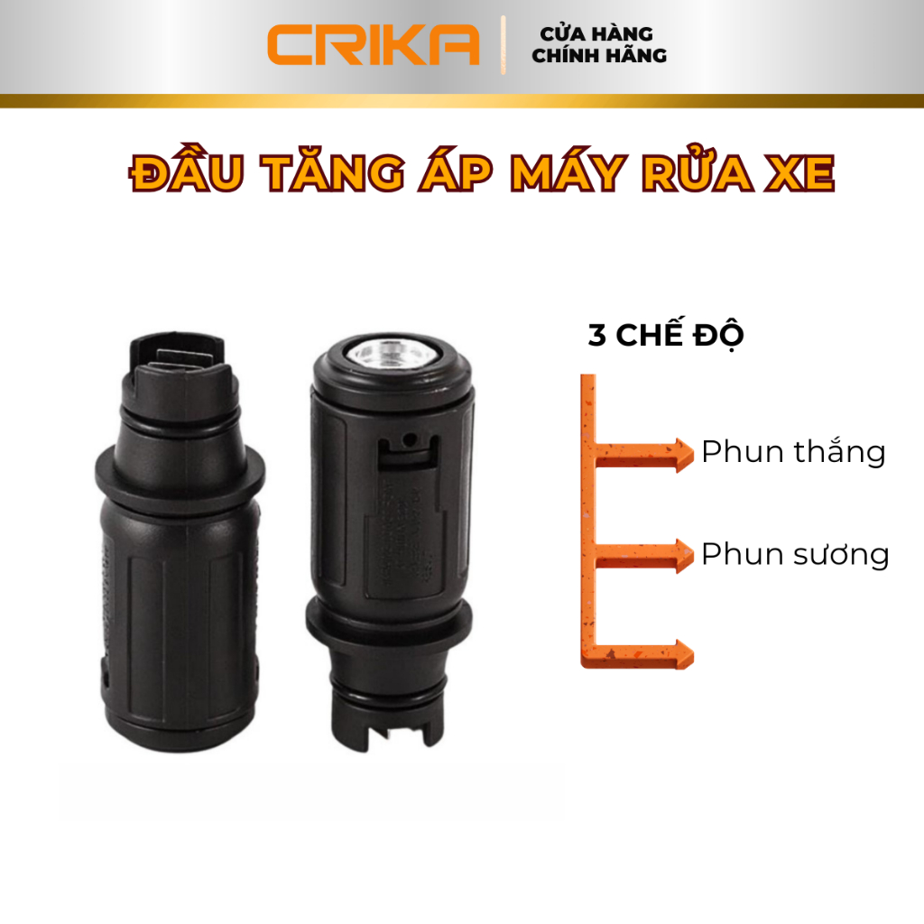 Đầu tăng áp máy rửa xe gia đình Crika điều chỉnh tia nước của súng xịt nhiều chế độ