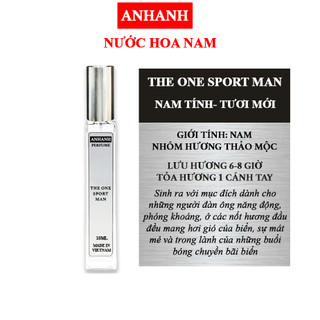 Nước Hoa Nam ANHANH THE ONE SPORT - Nam tính, mạnh mẽ, tự do, tươi mới - Lưu hương 6-8 tiếng