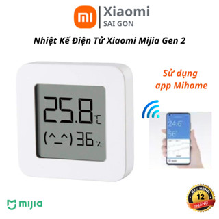 Nhiệt Kế Điện Tử Xiaomi Mijia Gen 2, Nhiệt Ẩm Kế, Màn LCD 1.5 inch, Kết Nối Bluetooth Có Cảm Biến Nhiệt, Đo Độ Ẩm