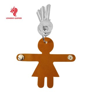 Móc khóa dễ thương da bò thật - Thương hiệu Longdo Leather - MK08