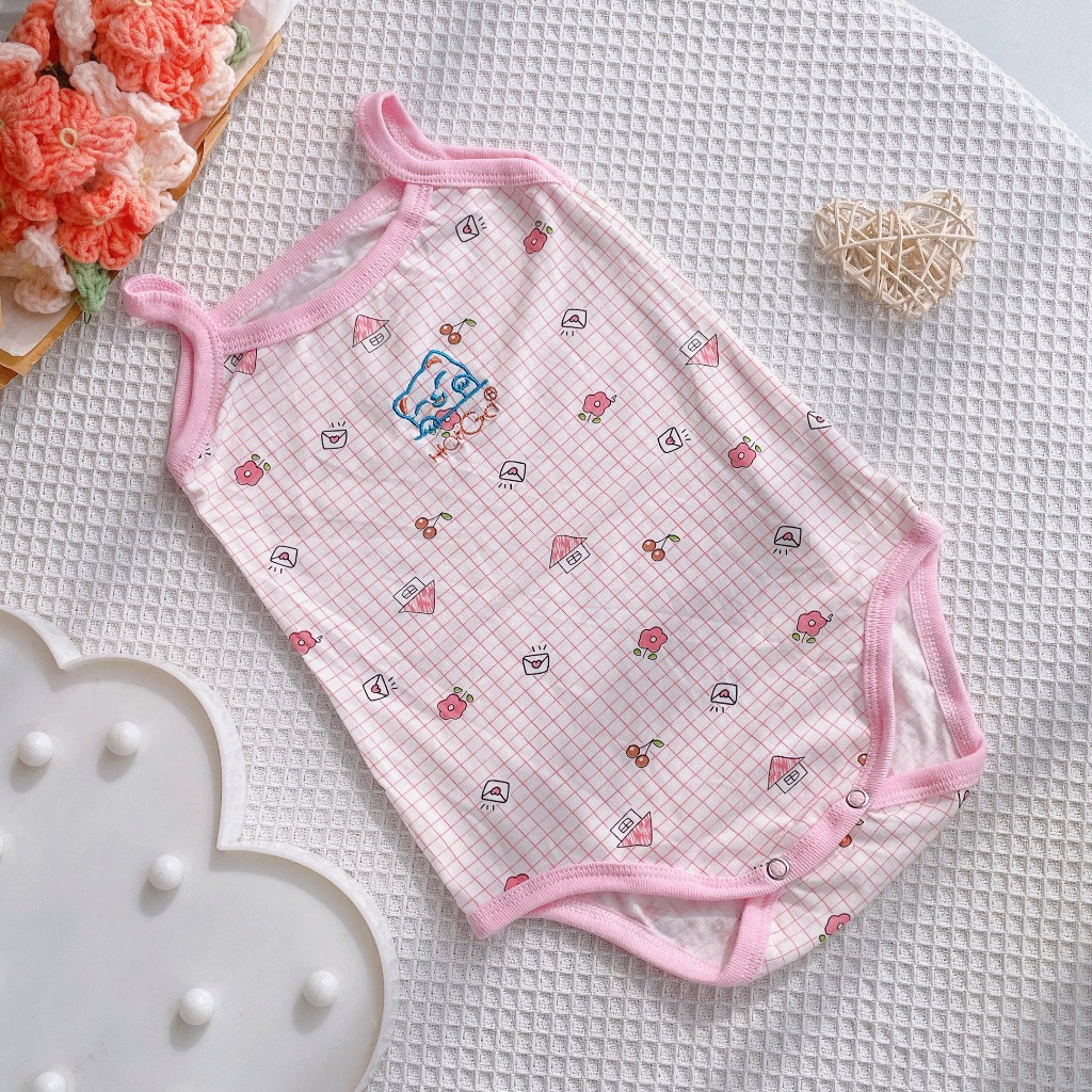 Bộ Áo Liền Quần Bodysuit HotGa Vải Cotton Cho Bé 4kg Đến 8kg