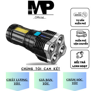 Đèn Pin Cầm Tay Chiếu Xa Siêu Sáng 4 Bóng 4 Chế Độ Sạc USB, Đèn Pin Led, Du Lịch bảo hành 6 tháng
