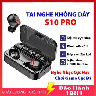 Tai Nghe Bluetooth Nhét Tai S10 Pro Phiên Bản Nâng Cấp Âm Thanh Tuyệt Đỉnh Pin Cực Trâu Chuyên Dụng Chơi Thể Thao
