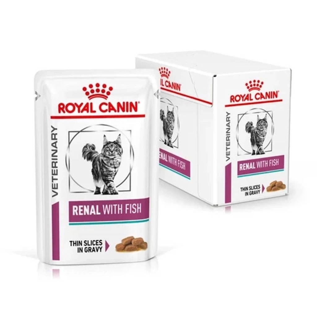 [Hộp 12 gói] Pate Cho Mèo ROYAL CANIN RENAL WITH FISH - Hỗ trợ sỏi thận ở mèo