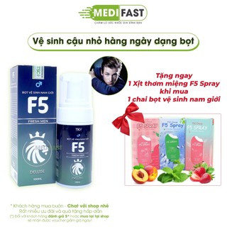 Dung dịch vệ sinh nam - Vệ sinh vùng kín, (Mua 1 ddvs tặng 1 xịt thơm miệng F5) Gel vệ sinh nam dạng bọt rửa vệ sinh