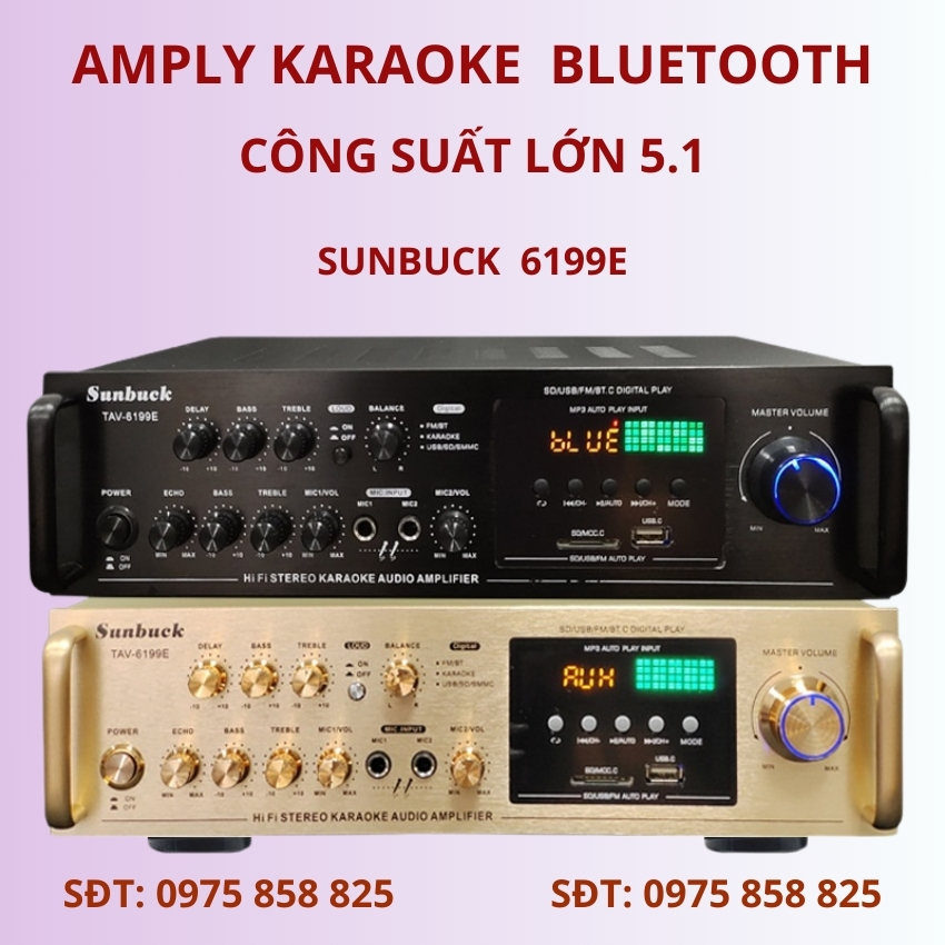 Amply karaoke 5.1. Am ly Sunbuck 6199E. Âm ly bluetooth karaoke gia đình
