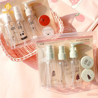 Bộ chiết mỹ phẩm du lịch 5 món, lọ chiết dầu gội sữa tắm mini cao cấp  SP004010 - SHOP10K