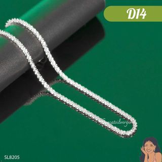 D14 Dây chuyền dừa xoắn lấp lánh nhỏ Bạc thật Thiên Cát s950