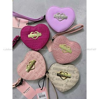 Ví cầm tay juicy couture hình trái tim 13 x 11.5 x 2 cm