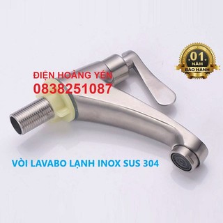 Vòi Lavabo Lạnh Inox 304 - Vòi Bồn Rửa Mặt Inox SUS 304