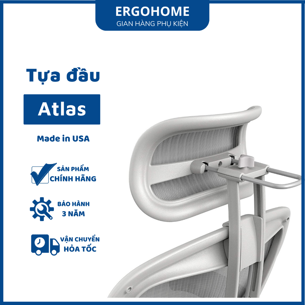 Tựa đầu ATLAS ghế Herman Miller Aeron 2 chính hãng, Tựa đầu ghế văn phòng, ghế làm việc cao cấp, thi