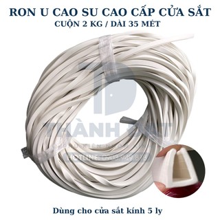 Ron cao su cao cấp chữ U dùng cho cửa sắt kính 5 ly màu trắng