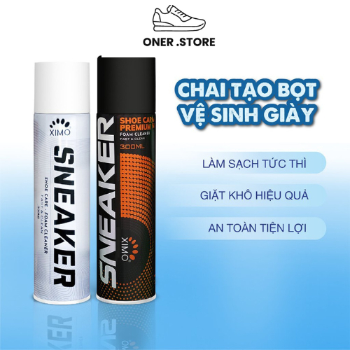 Chai xịt bọt vệ sinh giày Buby KID FASHION Sneaker Xi.mo 300ml (Giặt giày khô)