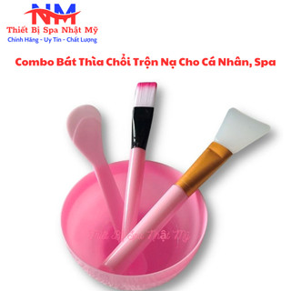 Combo bát thìa chổi trộn nạ i dụng cụ trộn mặt nạ dùng cá nhân, spa, tmv