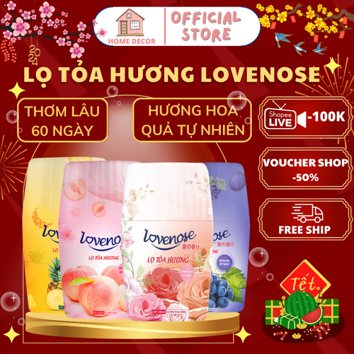 Lọ tỏa hương thơm phòng Lovenose hương hoa quả tự nhiên dễ chịu khử mùi, sáp thơm phòng thế hệ mới dung tích 250ml