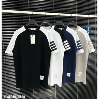 Áo Thun Thom Nam Nữ Phối Họa Tiết Kẻ Sọc Cực Đẹp - Áo Thome Phông Nam Chất Liệu Cotton Cực Mát