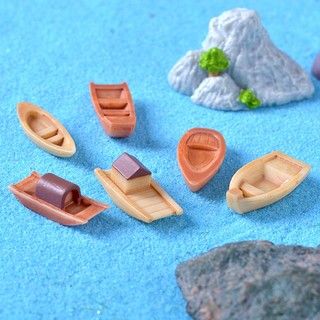 Mô hình thuyền nan, thuyền độc mộc, xuồng gỗ trang trí tiểu cảnh, sa bàn, nhà búp bê, DIY