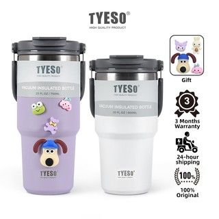 Tyeso bình nước giữ nhiệt Bình Đựng Nước Nóng Lạnh Bằng Thép Không Gỉ 600ml 750ml 900ml 1050ml 1200ml