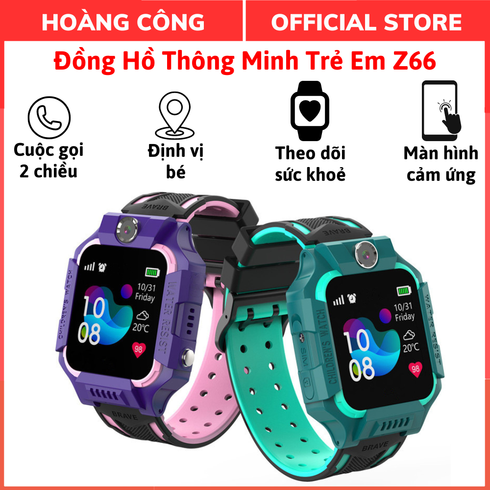 Đồng Hồ Thông Minh Trẻ Em Z66, Định Vị Từ Xa, Lắp Sim Nghe Gọi 2 Chiều, Chống Nước, Camera Chụp Hình, Bảo Hành 6 Tháng