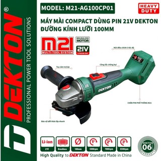Thân máy mài góc 21v dùng pin dekton m21-ag100cp chân makita phổ thông chưa bao gồm pin