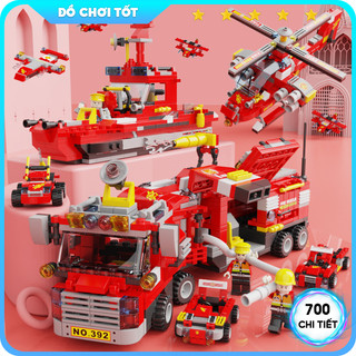 Bộ đồ chơi lắp ráp cảnh sát cứu hỏa 700 chi tiết, Mô hình Lắp Ghép máy bay, mô hình tàu chiến máy bay xe chiến đấu